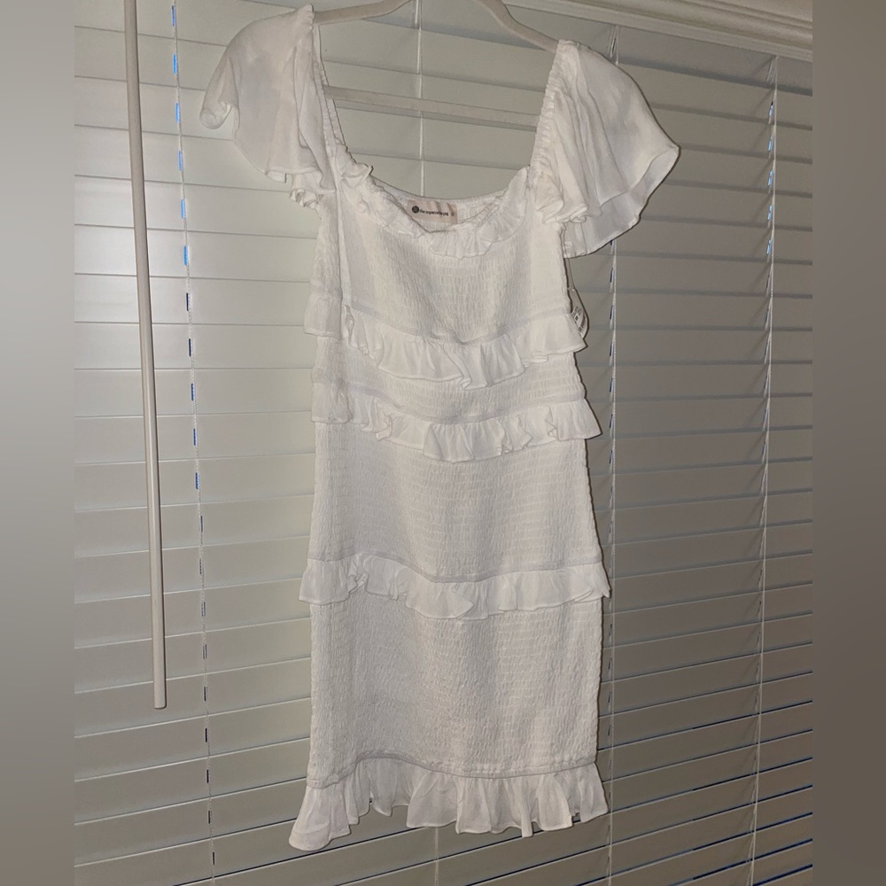 White Ruffle Dress